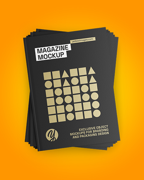 Seven Magazines Mockup - Top View