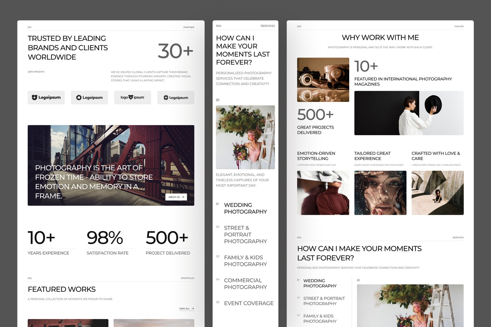 Reyvan - Photography Website UI Figma Template