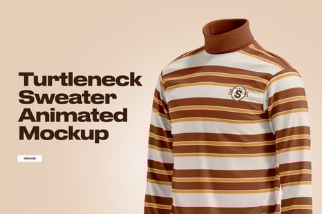 Turtleneck Sweater Animated Mockup - Apparel Mockups