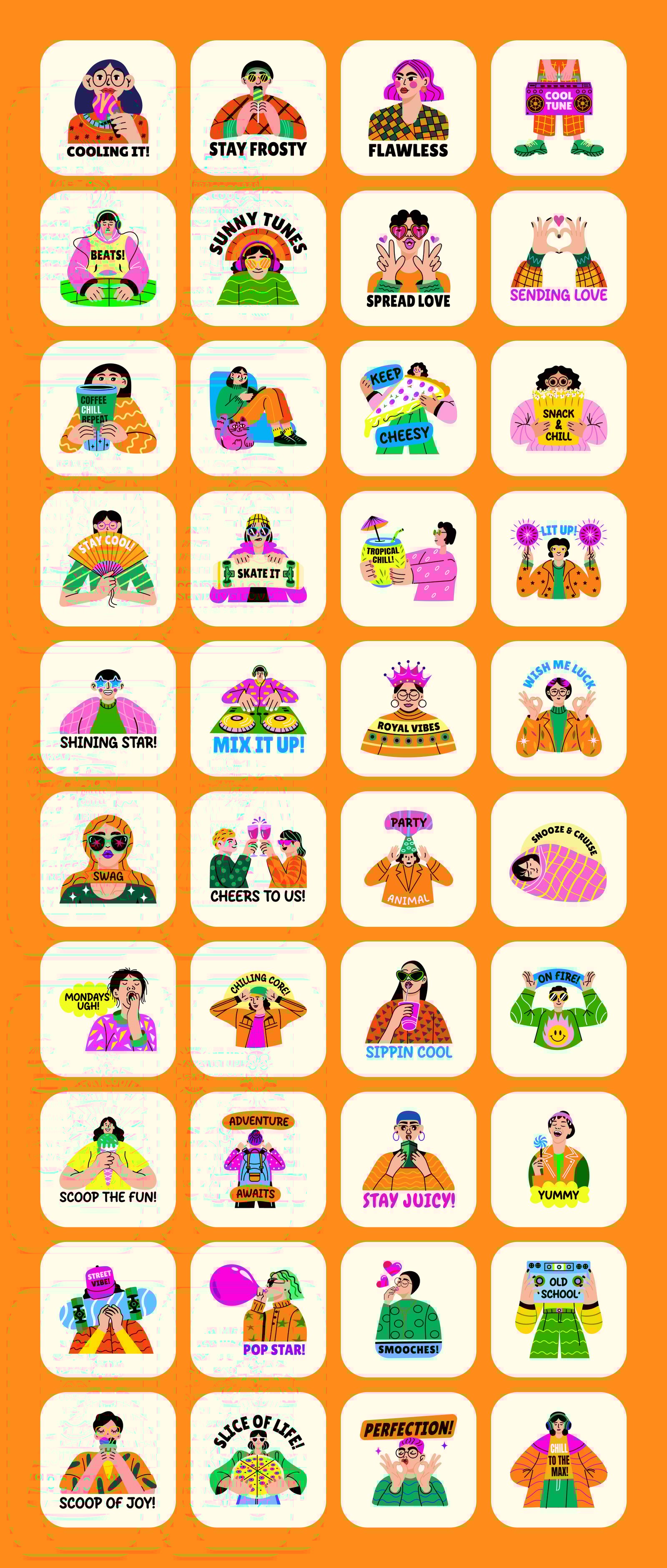 Cool Stickers Set