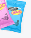 Two Matte Snack Packages Mockup