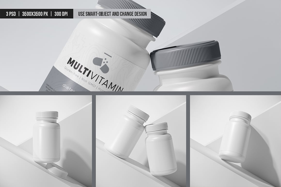 Supplement Bottle Mockup