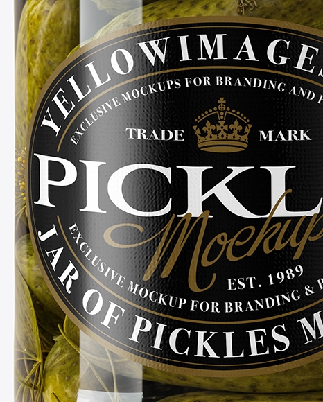 Сlamp Lid Glass Jar with Wholes Pickles Mockup