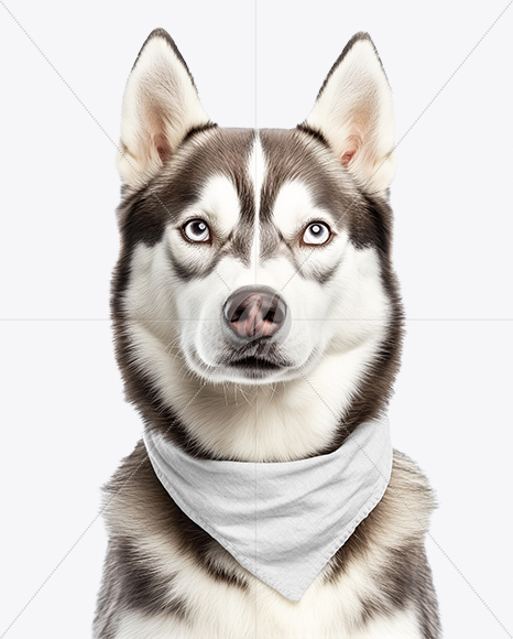 Husky Wearing a Bandana Mockup