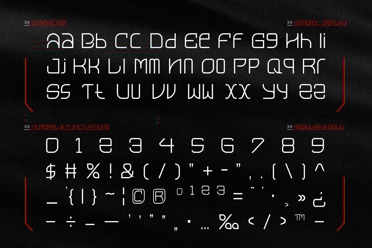 Gomery - Modern Futuristic Display Font
