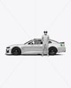 Man Wearing Racing Kit with Nascar Car Mockup