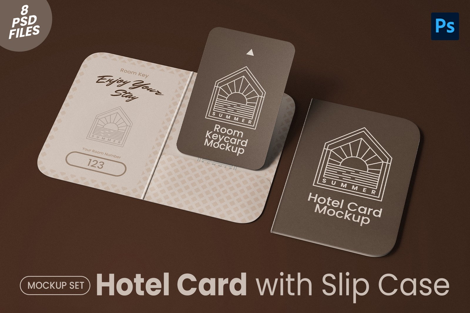 Hotel Room Key Card PSD Mockup Set