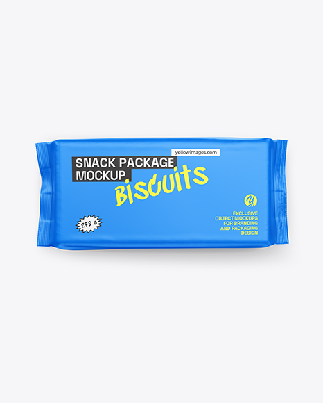 Matte Snack Pack Mockup - Top View - Cookie packaging mockup