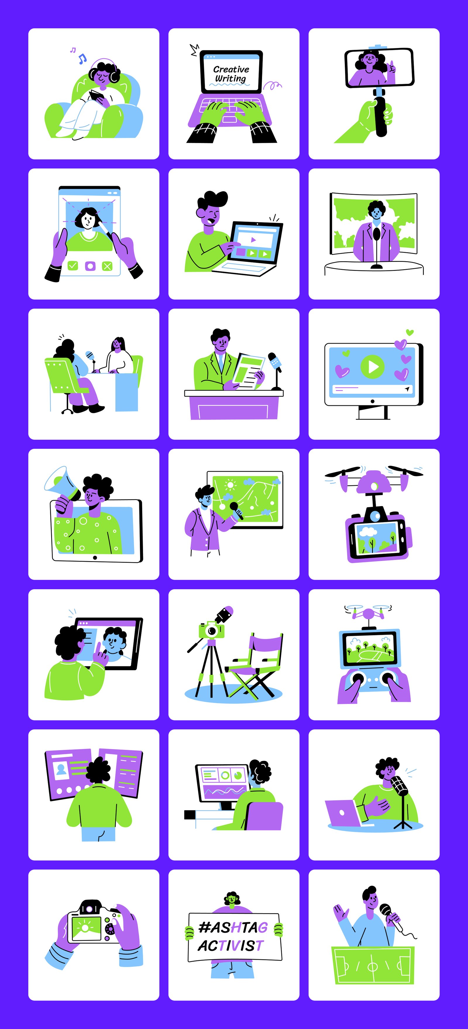 Media Illustration Art Set