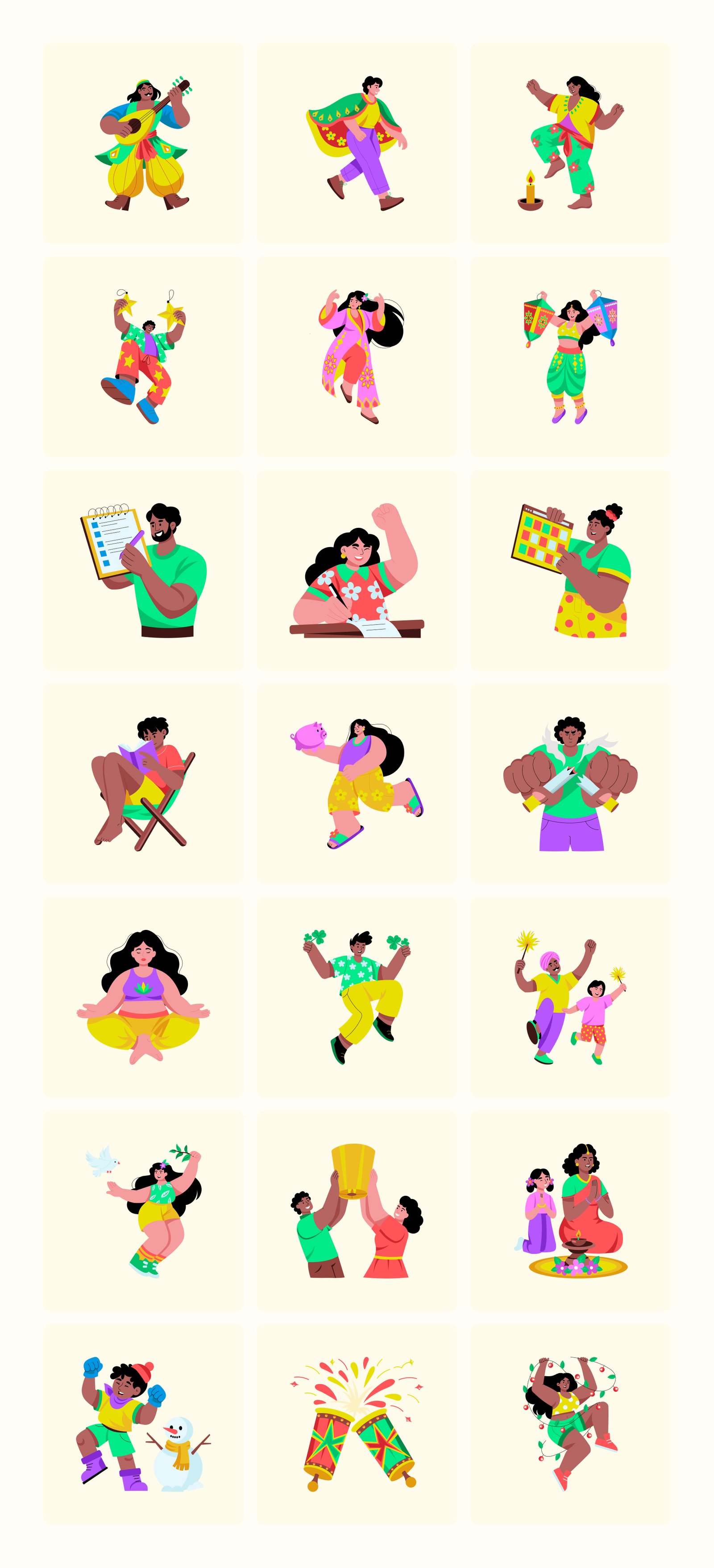 New Year Illustrations Bundle