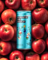 8.5oz Slim Drink Can on a Stack of Red Apples Mockup