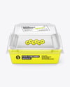 Paper Food Box with Clear Plastic Lid Mockup