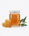 Glass Jar with Eucalyptus Honey Mockup