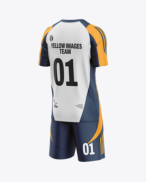 Training Short Sleeve Kit Mockup - Back Half Side View - Kit mockup psd
