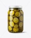 Jar with Bread & Butter Pickles Mockup