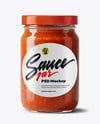 Glass Jar with Marinara Sauce Mockup