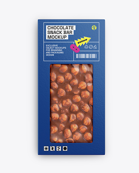 Milk Chocolate Bar with Nuts Mockup