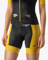 Woman Wearing Cycling Jersey and Bib Shorts Mockup