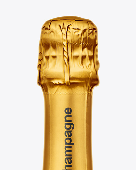 Amber Glass Champagne Bottle Mockup