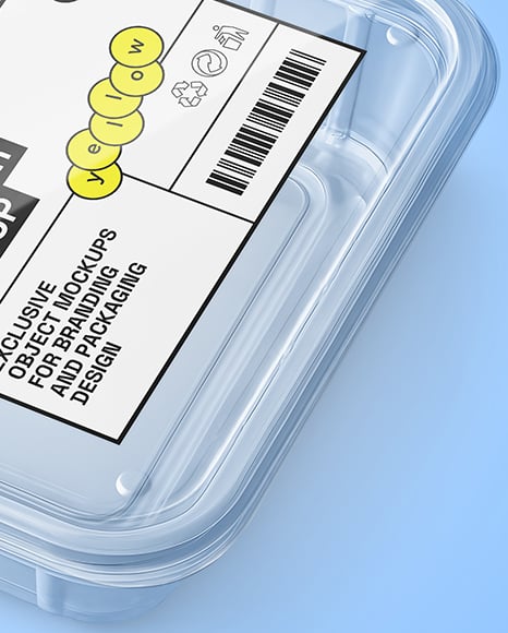Empty Clear Plastic Food Container Mockup