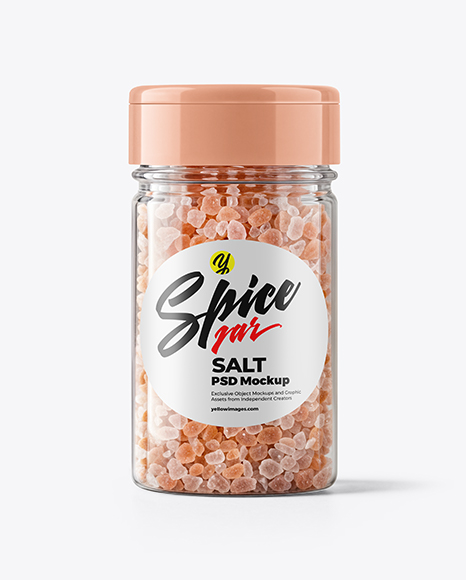 Plastic Jar with Pink Salt Mockup - Spice bottle mockup