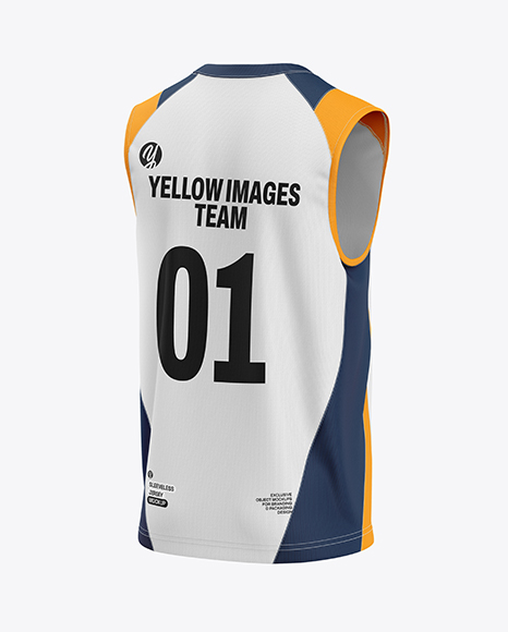 Training Sleeveless Jersey Mockup - Back Half Side View