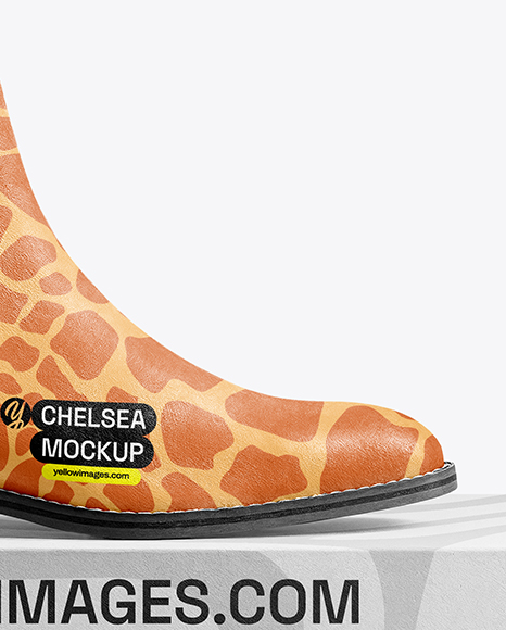 Chelsea Boot with Shoe Box Mockup