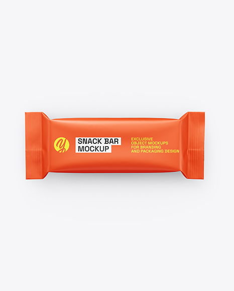 Matte Snack Package Mockup - Flow pack wrapper
