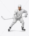 Man Wearing Full Ice Hockey Uniform Mockup