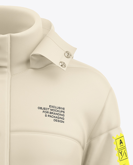 Men's Long Down Jacket Mockup - Front View