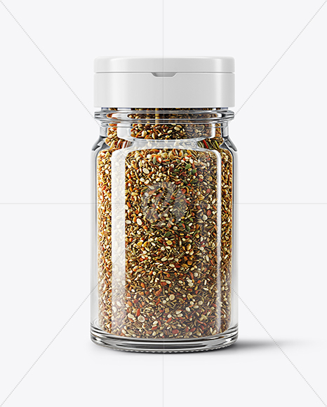 Glass Jar with Herbes de Provence Mockup