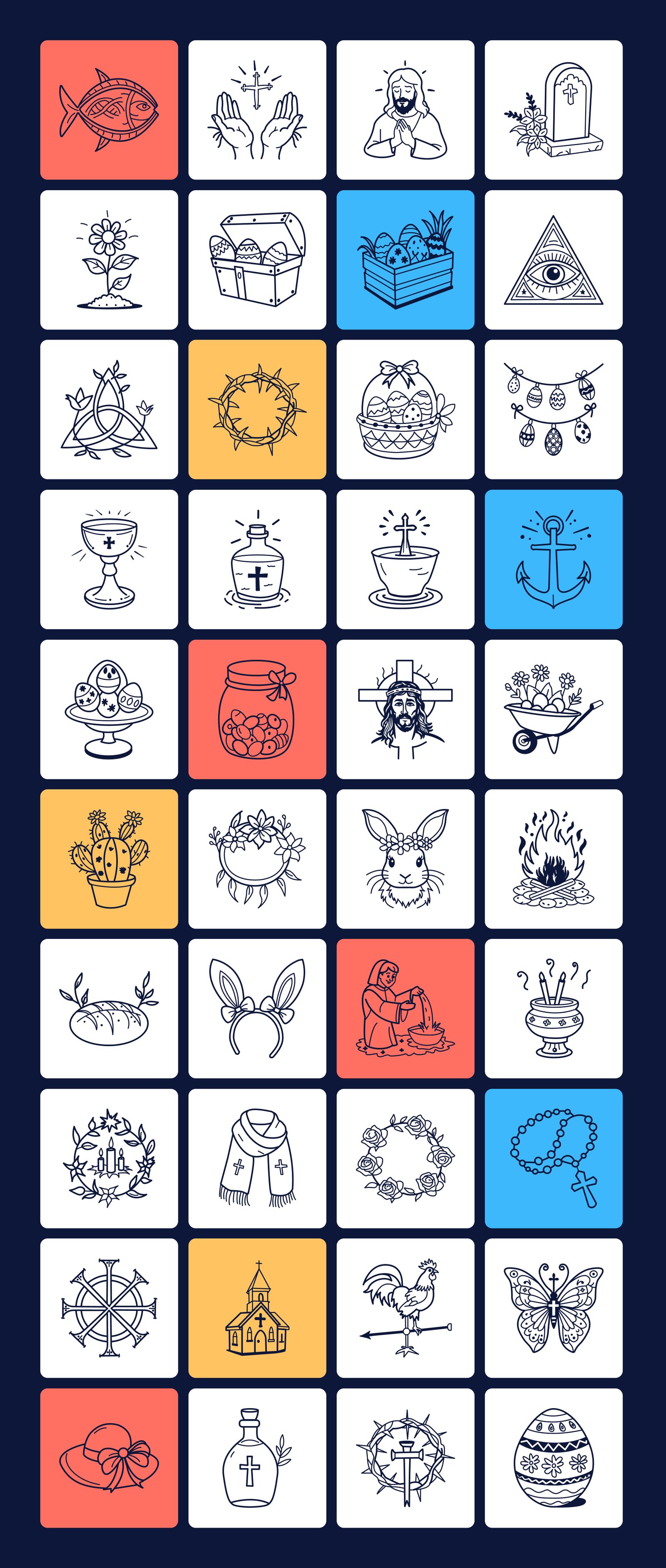 Easter Doodles Icons Pack