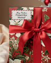 Square Gift Box wit Red Bow Mockup
