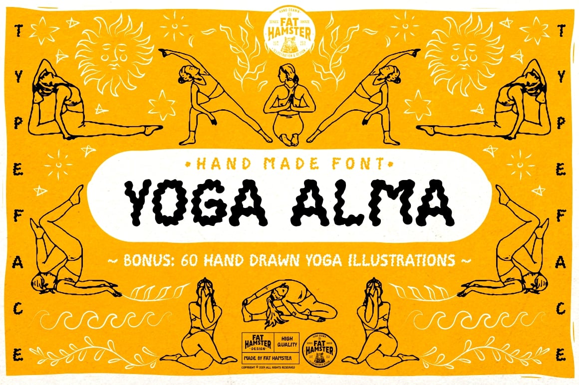 Yoga Alma groovy font