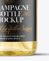 Clear Glass White Champagne Bottle Mockup