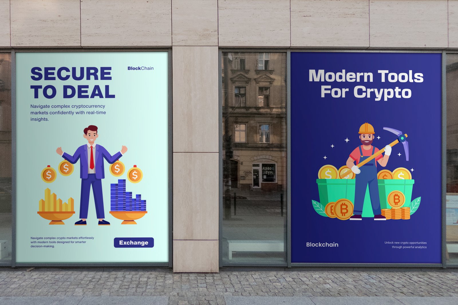 Cryptocurrency Trading Illustration Set