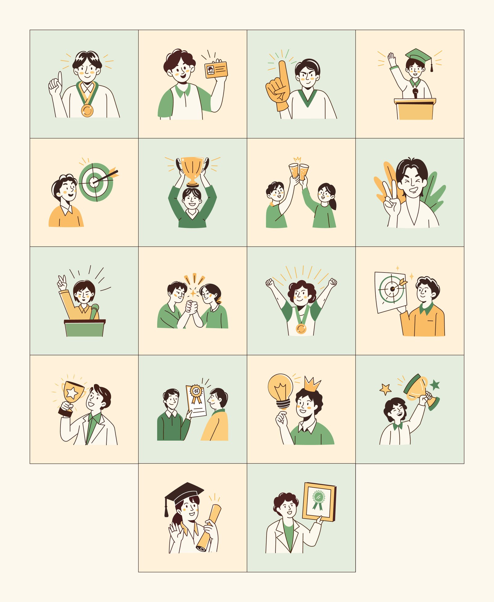 Achievement and success Drawing Set