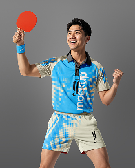 Man Wearing Table Tennis Uniform Mockup