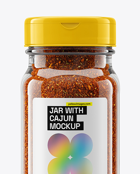 Glass Jar with Cajun Seasoning Mockup