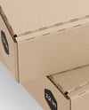 Two Cardboard Pizza Boxes Mockup