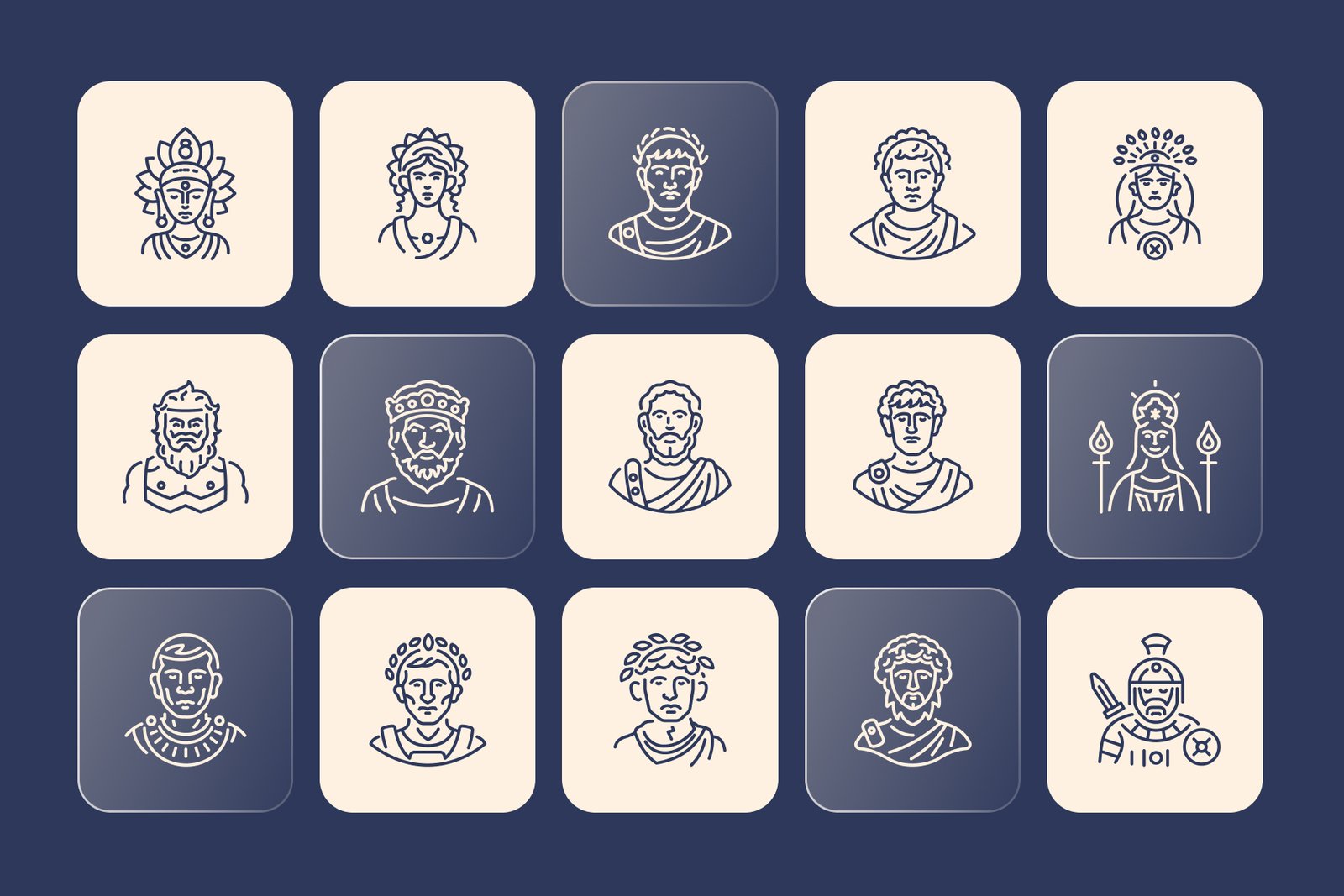 Roman Characters Icons