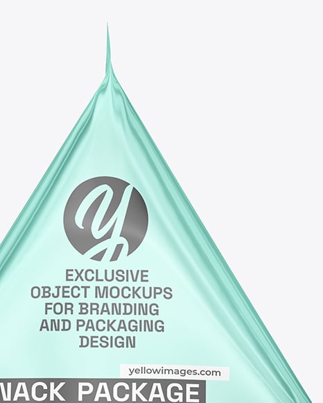 Glossy Metallic Triangular Package Mockup