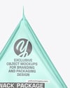 Glossy Metallic Triangular Package Mockup