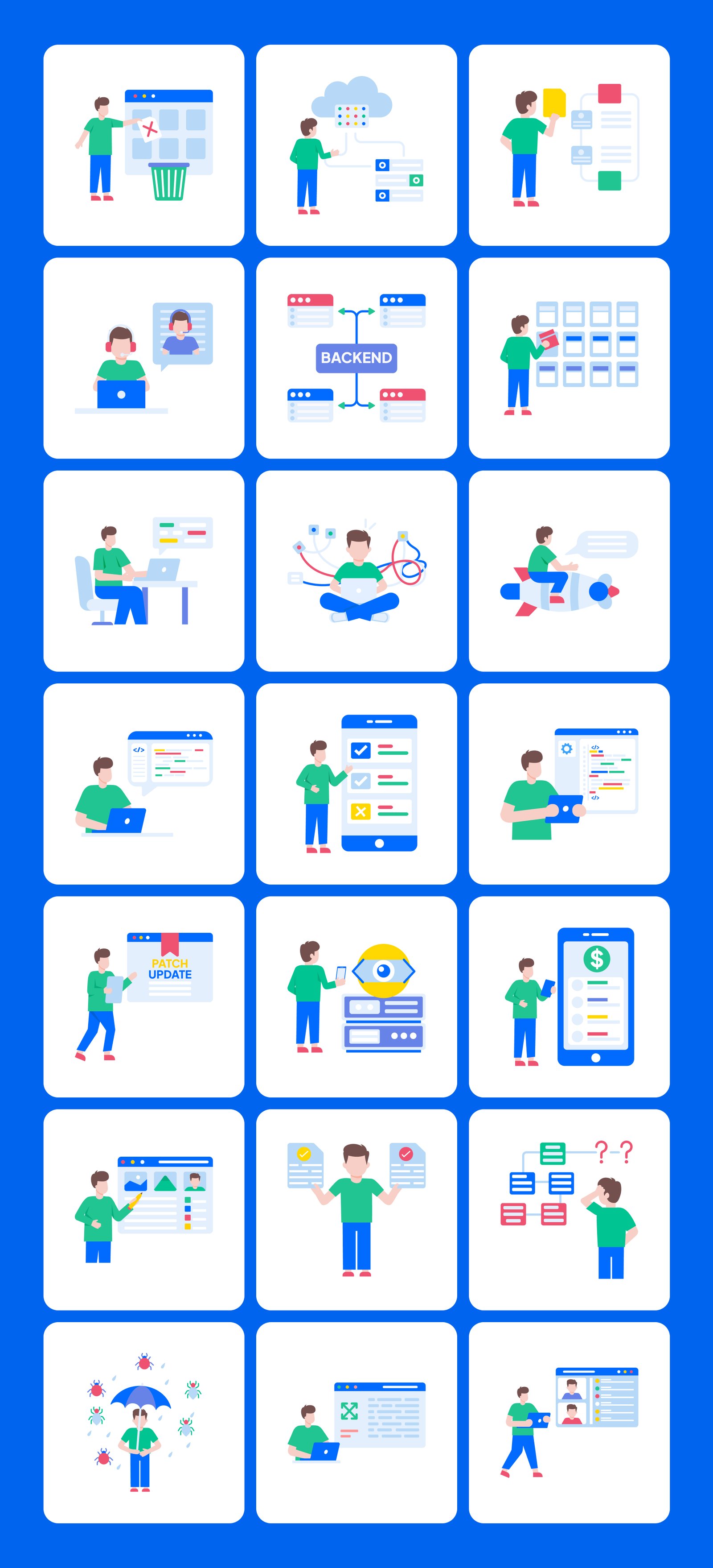 Software Developer Illustration Set