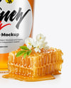 Glass Jar with Acacia Honey Mockup