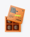 Kraft Box of Chocolate Sweets Mockup