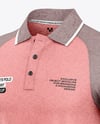 Men's Heather Raglan Polo Shirt Mockup - Half Side View