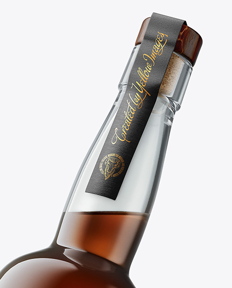 Tall Black Rum Bottle Mockup