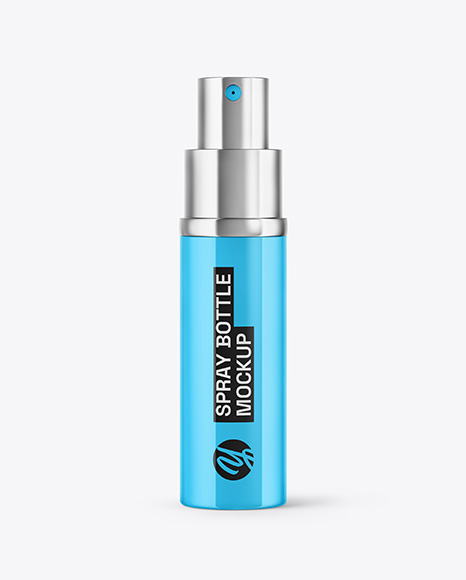 Glossy Spray Bottle Mockup