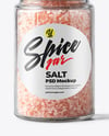 Clear Glass Jar with Pink Salt Mockup